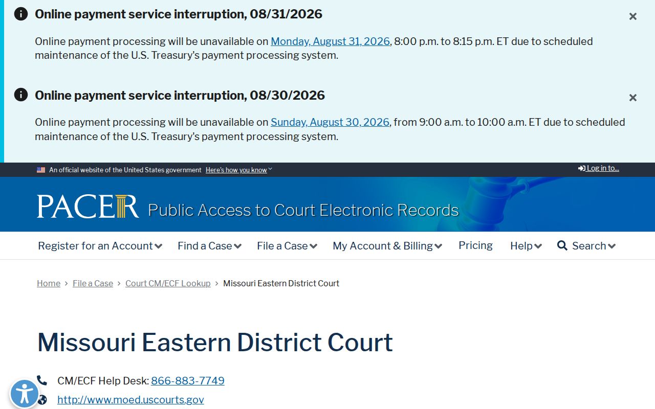 Ste. Genevieve County court records context with PACER Eastern District lookup